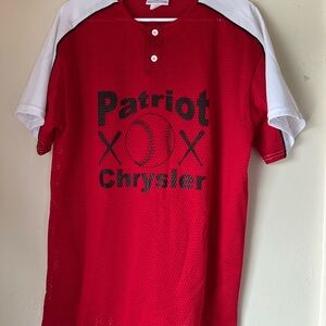 vintage 90s made in usa patriot chrysler car promo baseball mesh jersey lg